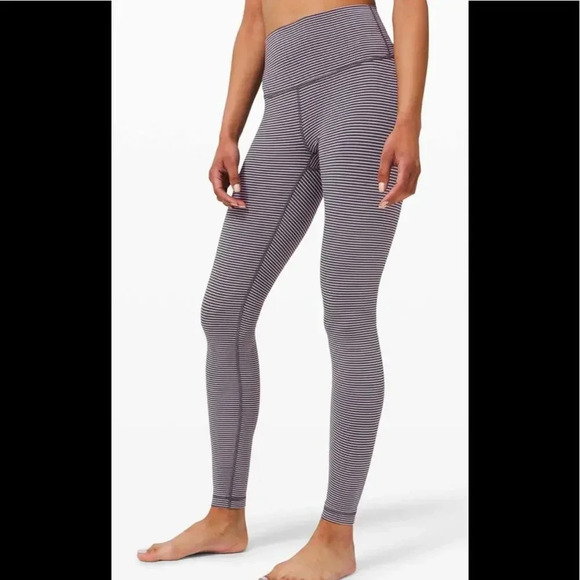 Lululemon Wunder Under High-Rise Tight 28' Luxtreme Gray & Pink Leggings Size 8 - Picture 2 of 7